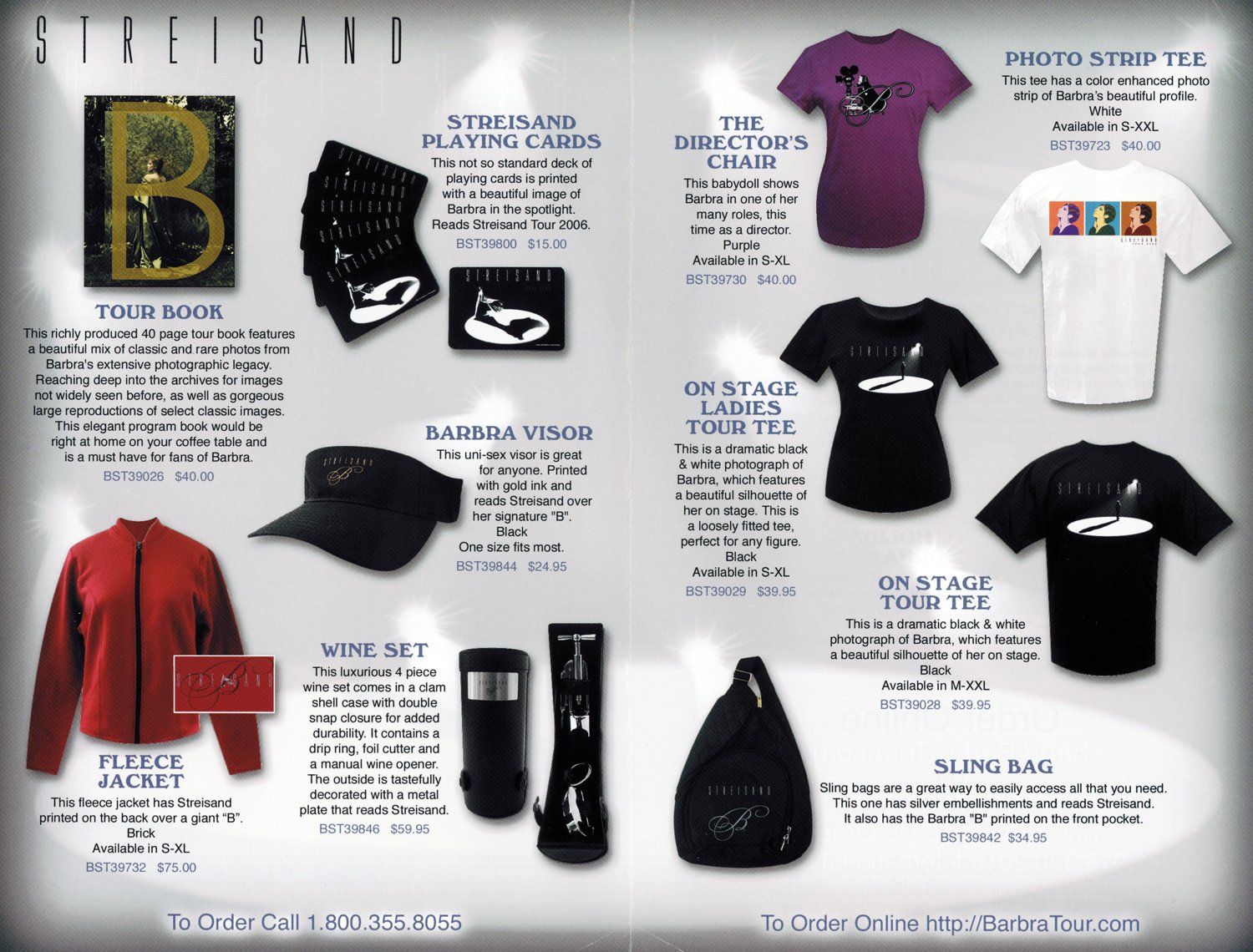 Streisand 2006 concert tour merchandise.