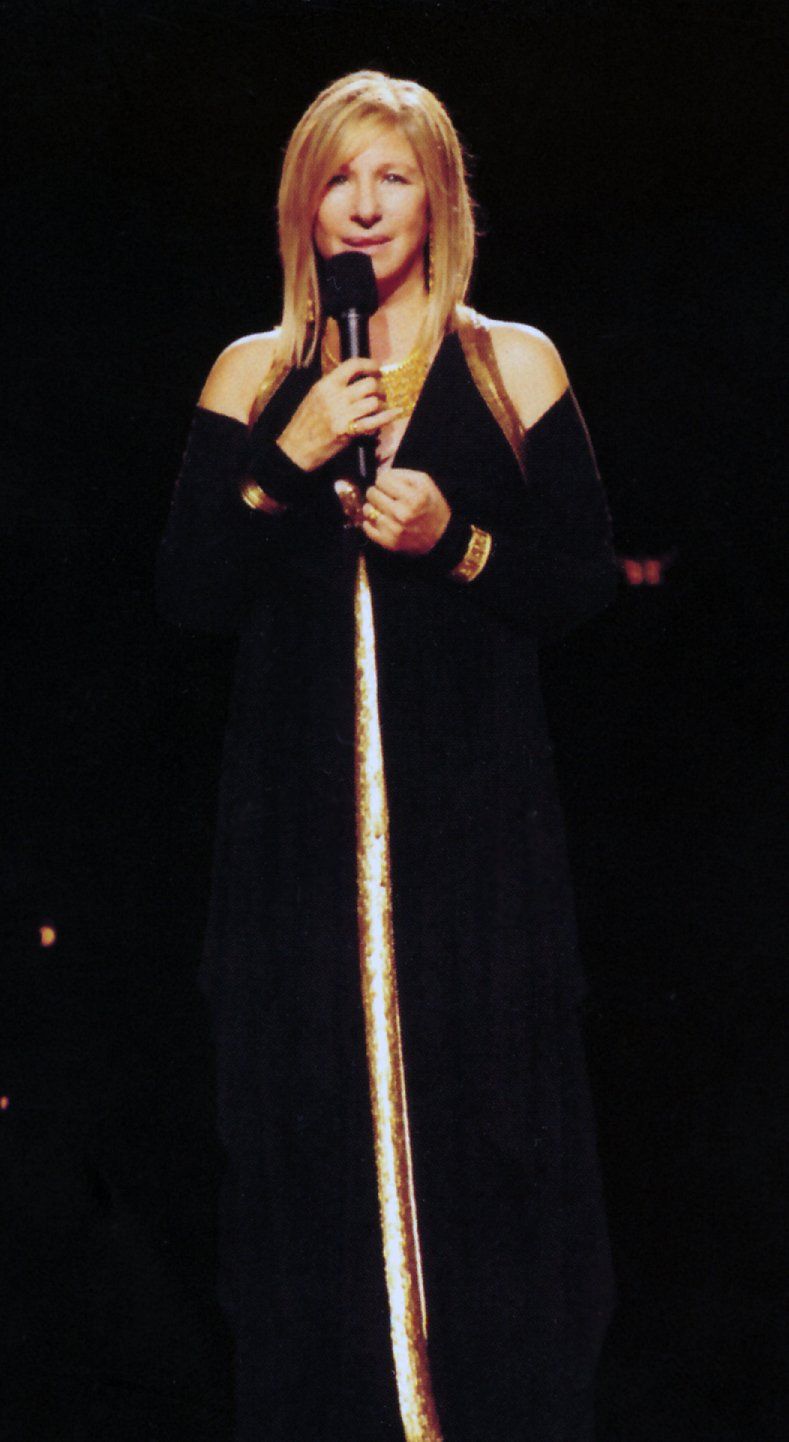 Barbra Streisand singing on stage