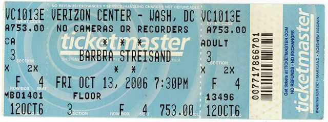 Barbra Archives | Washington, D.C. 2006 North American Concert Tour