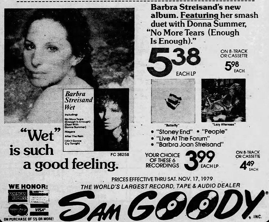 Columbia Records ad for the Wet album