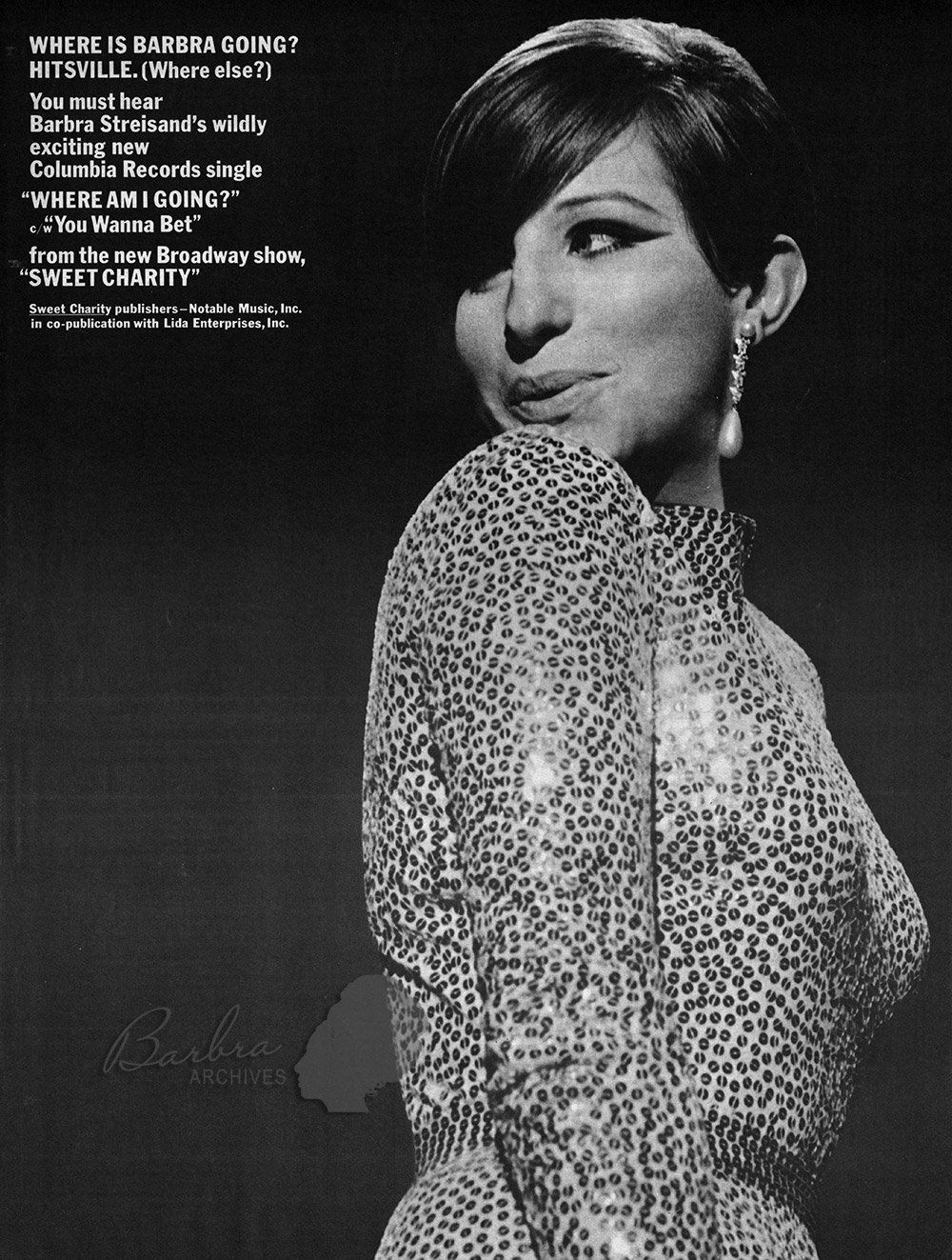 Columbia Records ad for Where Am I Going? Columbia Records ad for Where Am I Going?