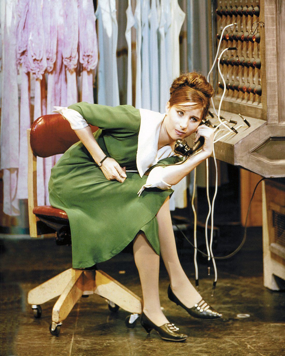 Barbra costumed as Miss Marmelstein