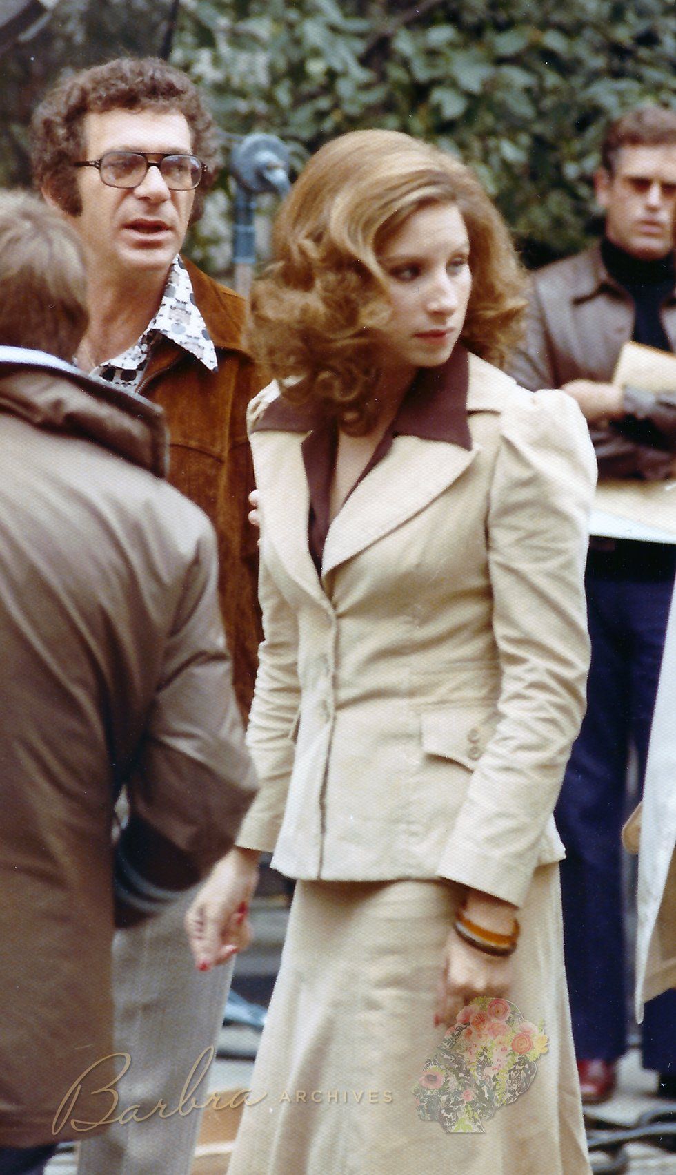 Sydney Pollack and Barbra Streisand on location in New York.