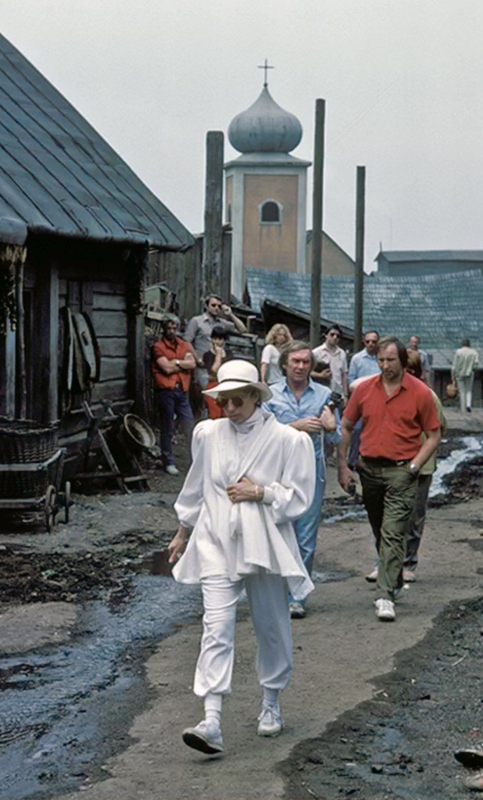 Streisand on location for Yentl.