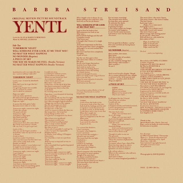 Streisand Albums | Yentl Soundtrack LP 1983