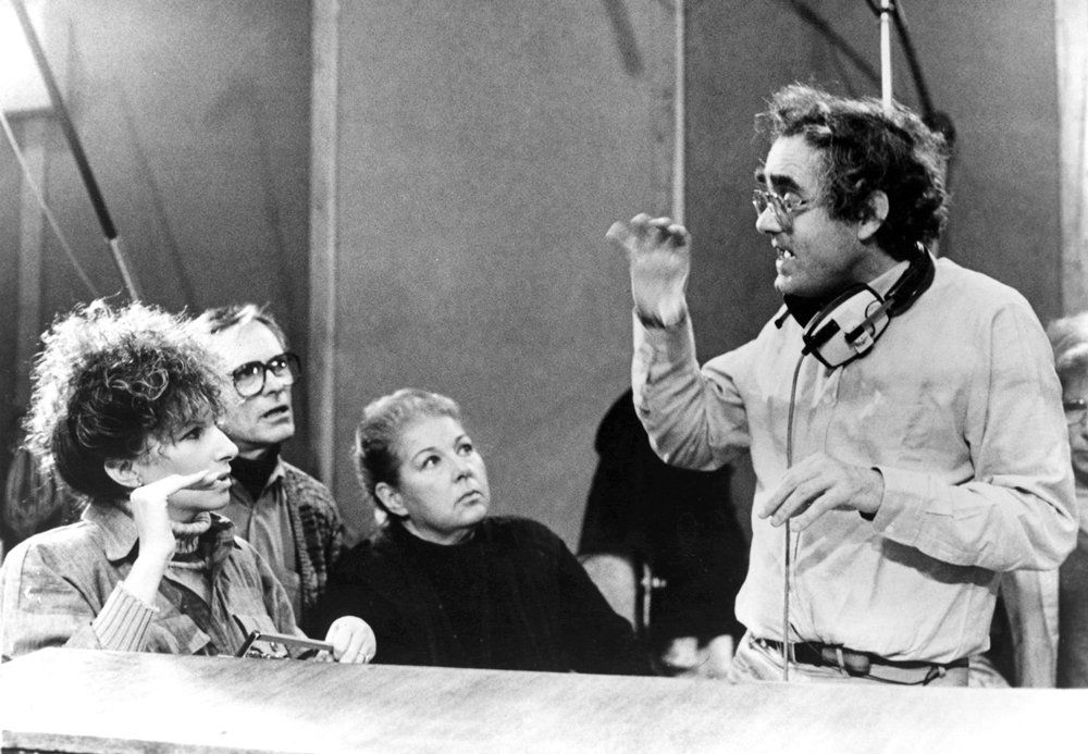 Streisand in the studio with the Bergmans and Michel Legrand.