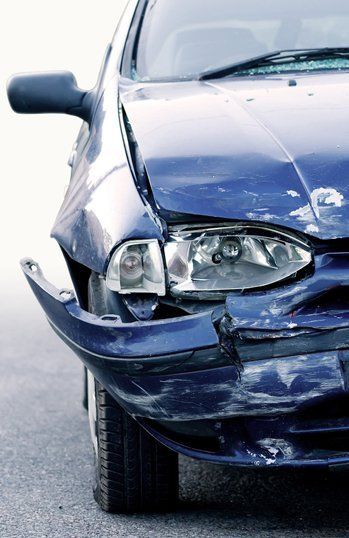 A close up of a car that's been in an accident