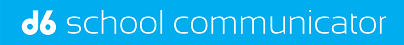 A blue background with the words school communicator on it