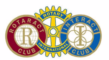 Logo for Rotary International family of clubs: Rotaract, Rotary, and Interact.