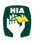 A logo for hia shows a hand holding a house