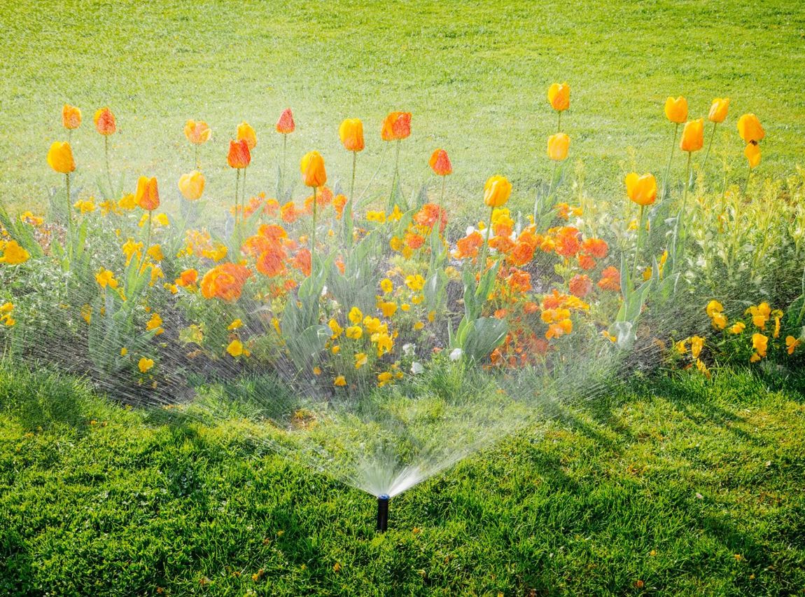 impianto di irrigazione in funzione