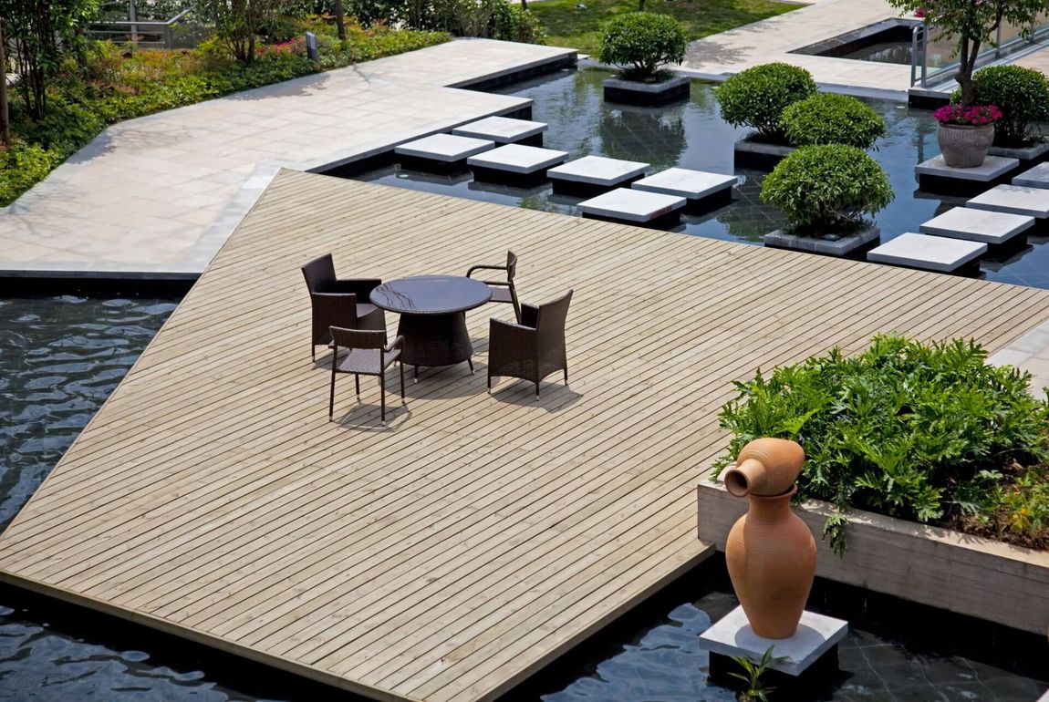 giardino con laghetti ornamentali