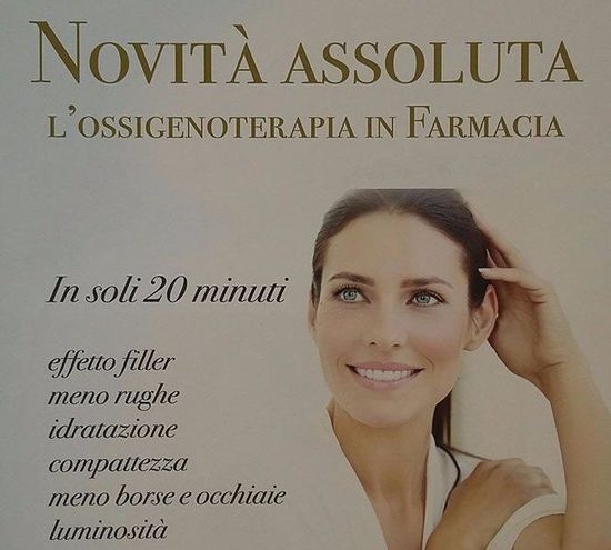 volantino di ossigenoterapia Viso di donna, effetti trattamenti antirughe