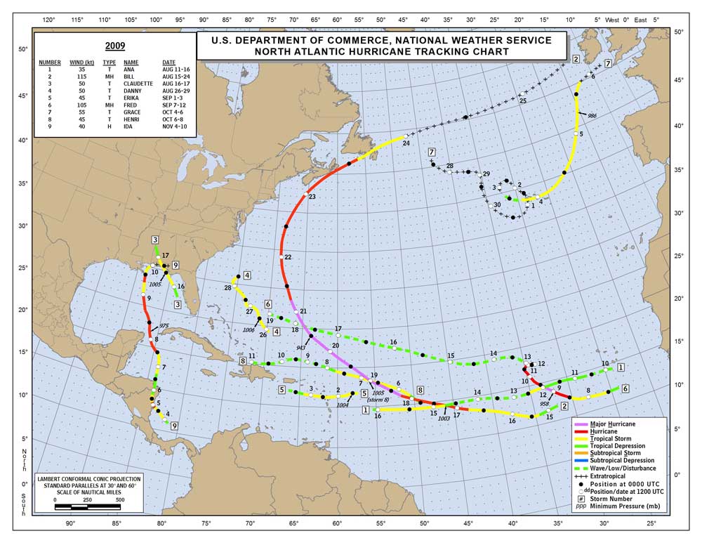 A map of the u.s. department of commerce national weather service