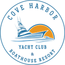 A logo for cove harbor yacht club and boathouse resort