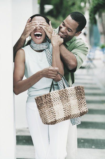 fashionable women fun with men