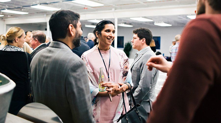 entrepreneurs at a startup event