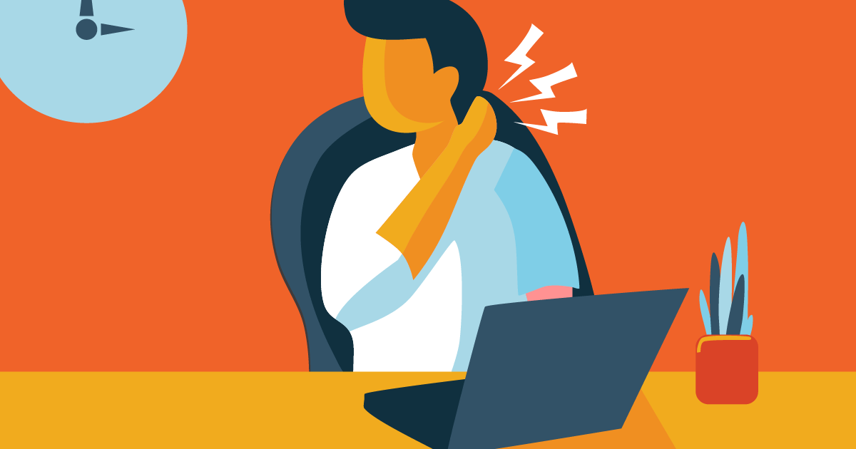 cartoon of a stressed office employee