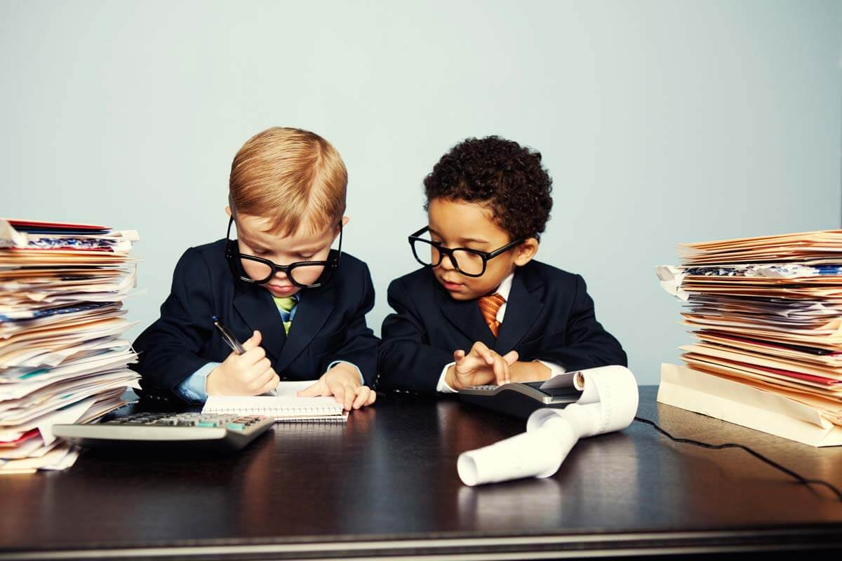 Two kids in suits