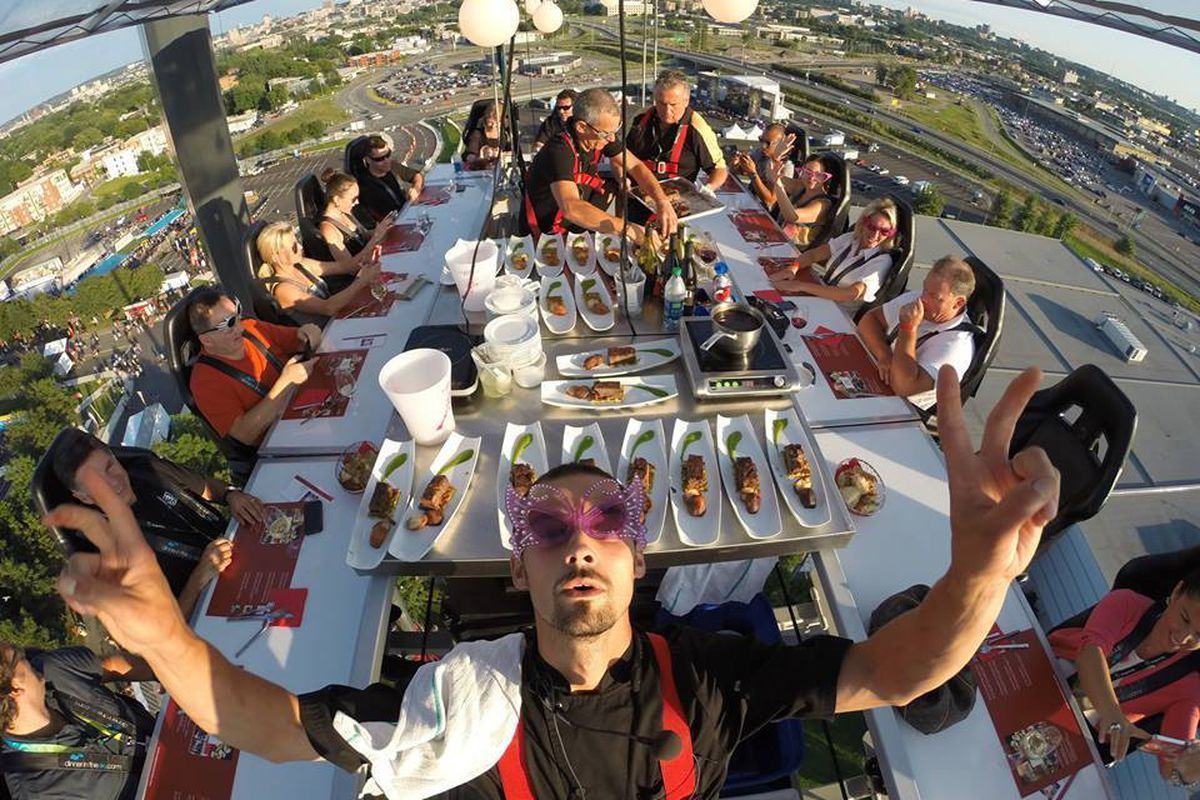 wide angle photograph of a party