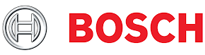 Bosch logo with the brand name in red beside a silver circular emblem.