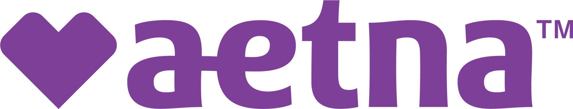 Purple Aetna logo with heart icon and wordmark