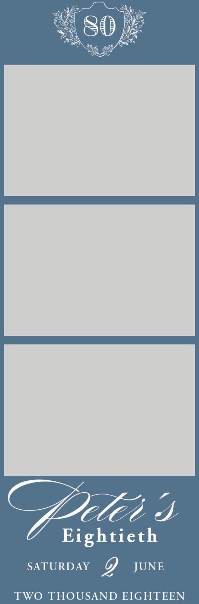 Blue and gray flyer with three blank boxes and “Petits Écoliers” logo at the bottom