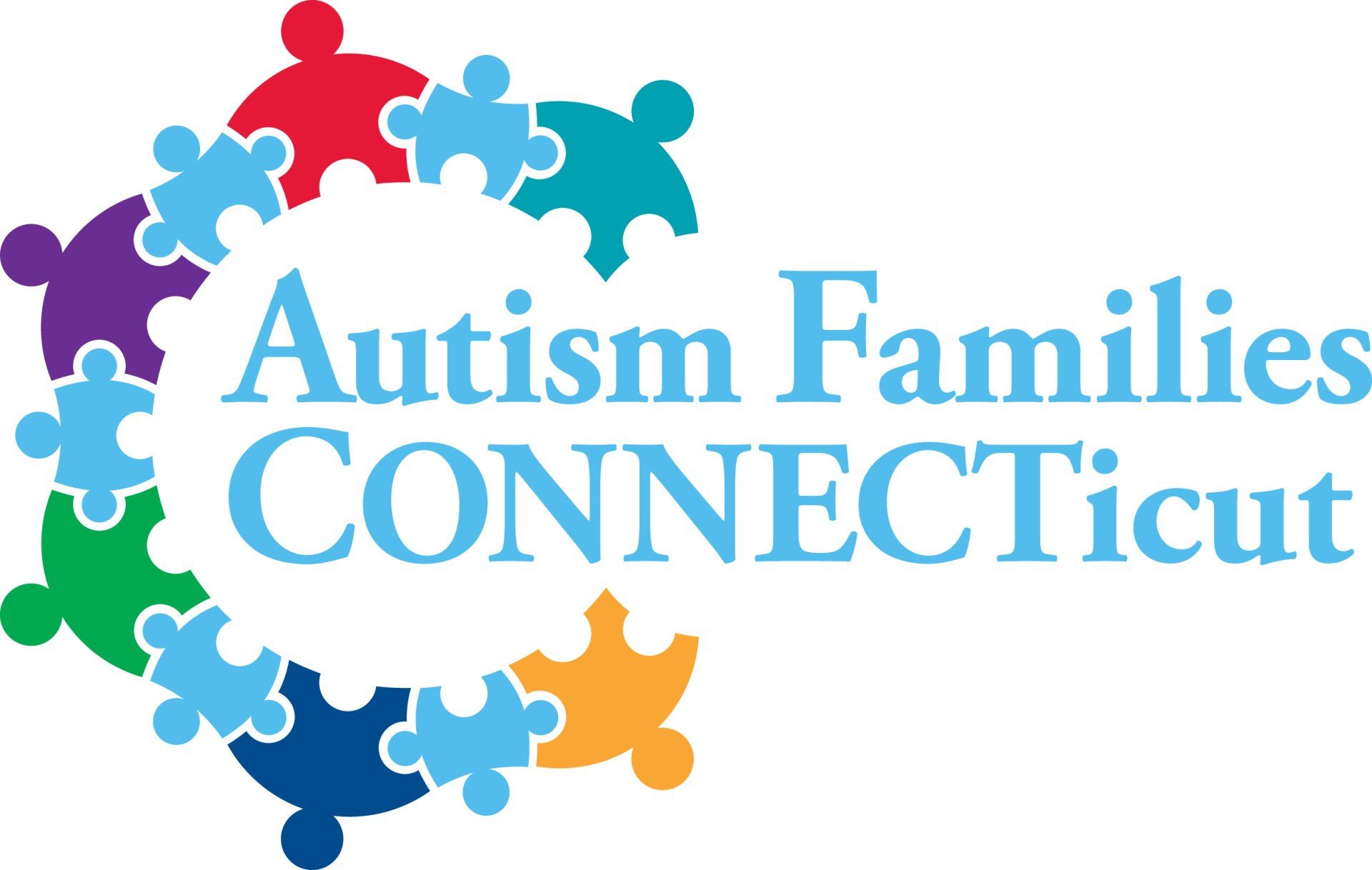 Autism Families CONNECTicut logo with colorful puzzle pieces in a circular design