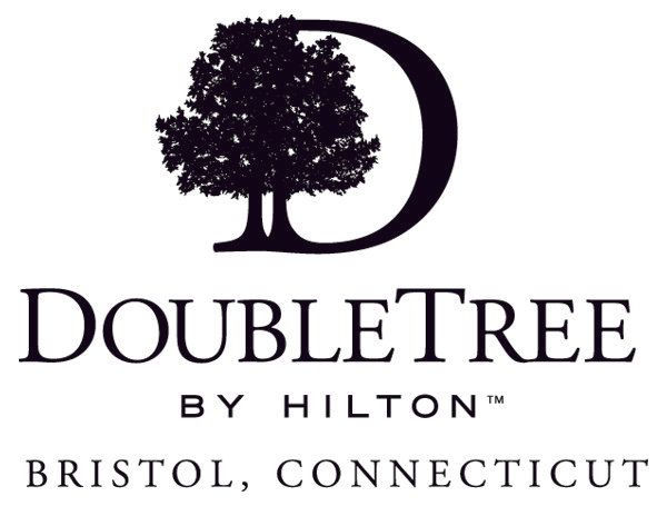 DoubleTree by Hilton Bristol, Connecticut logo with black tree and crescent moon