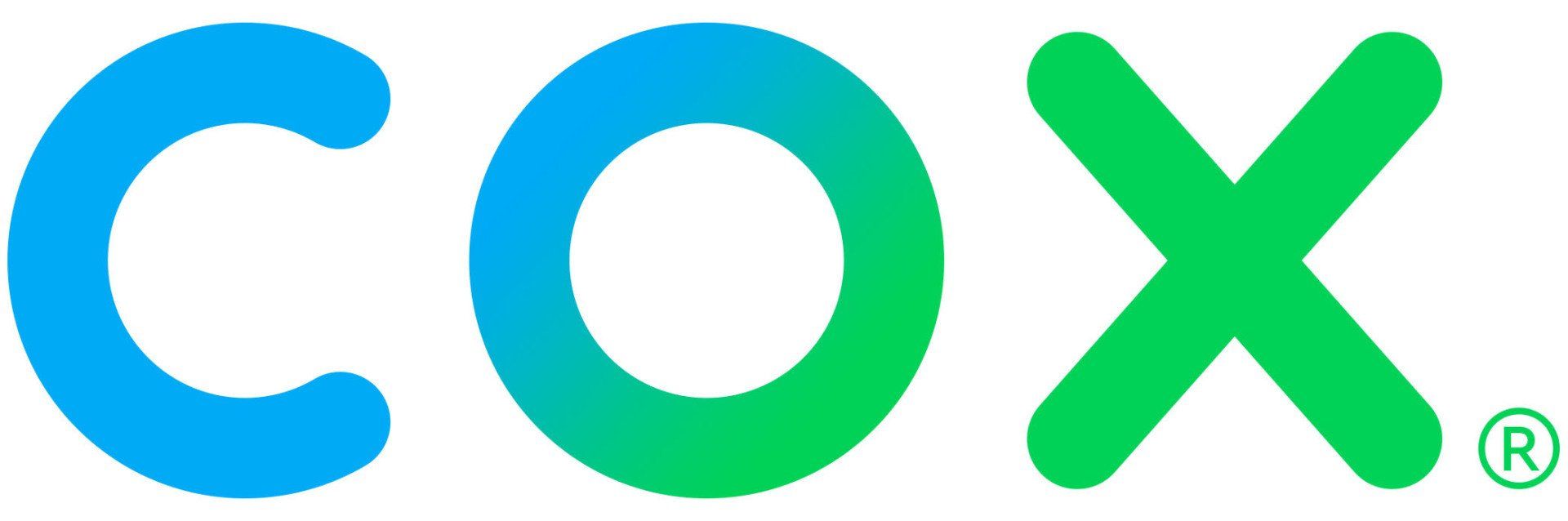 COX logo in blue, green, and orange letters on a white background
