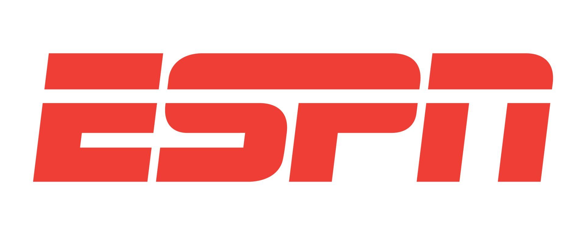 ESPN logo in red italic lettering on a white background