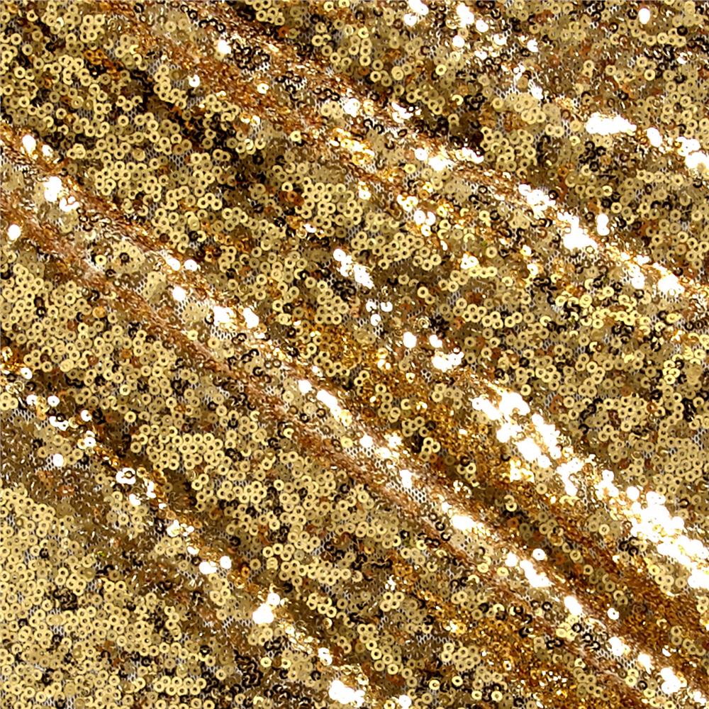 Gold and brown glittery sequin fabric with diagonal striped texture