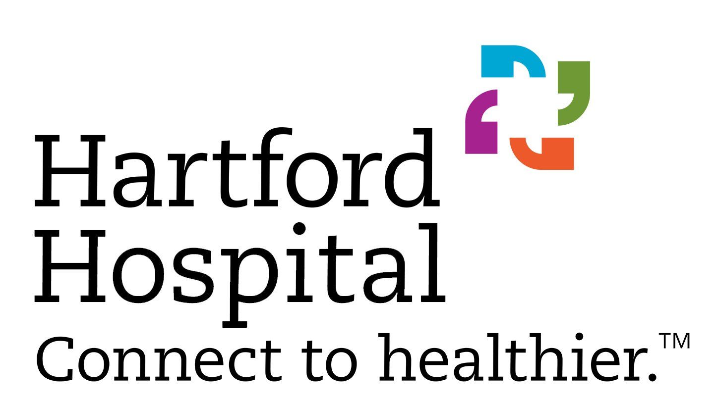 Hartford Hospital logo with multicolored cross and tagline “Connect to healthier.”