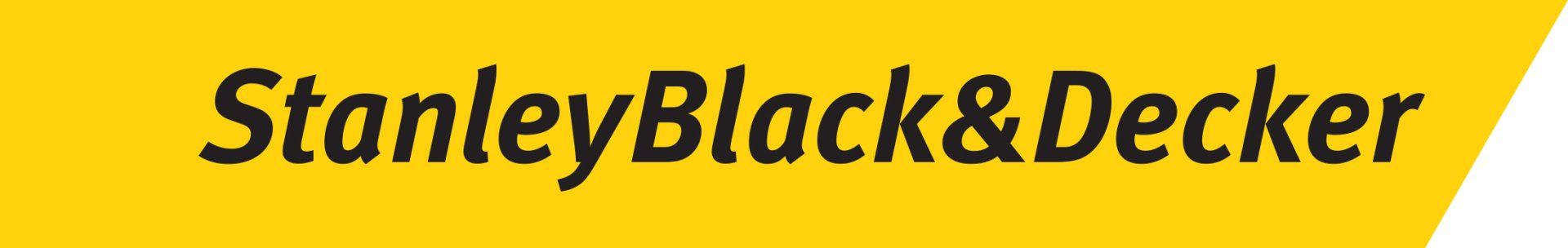 Stanley Black & Decker logo in black text on a yellow background