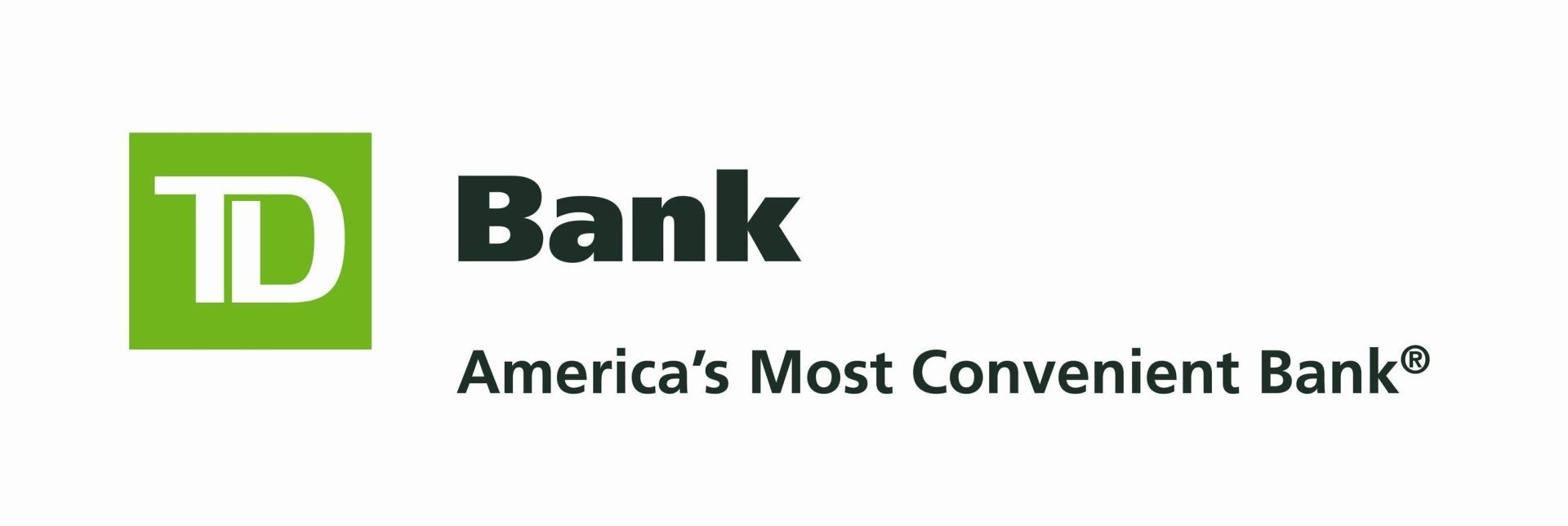 TD Bank logo with green TD icon, black “Bank” text, and tagline “America’s Most Convenient Bank”