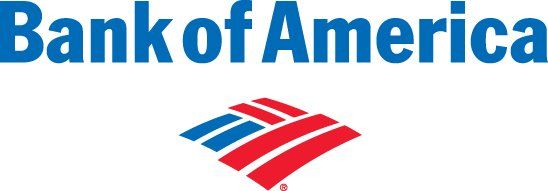 Bank of America logo with blue text and red-and-blue striped emblem