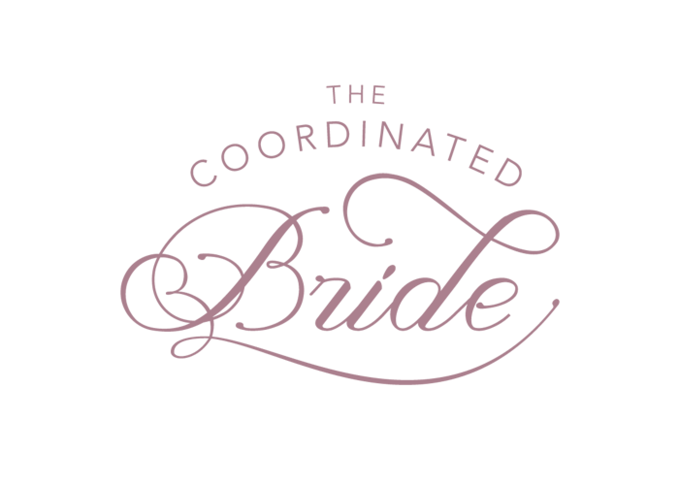 Logo reading “The Coordinated Bride” in mauve script on a white background
