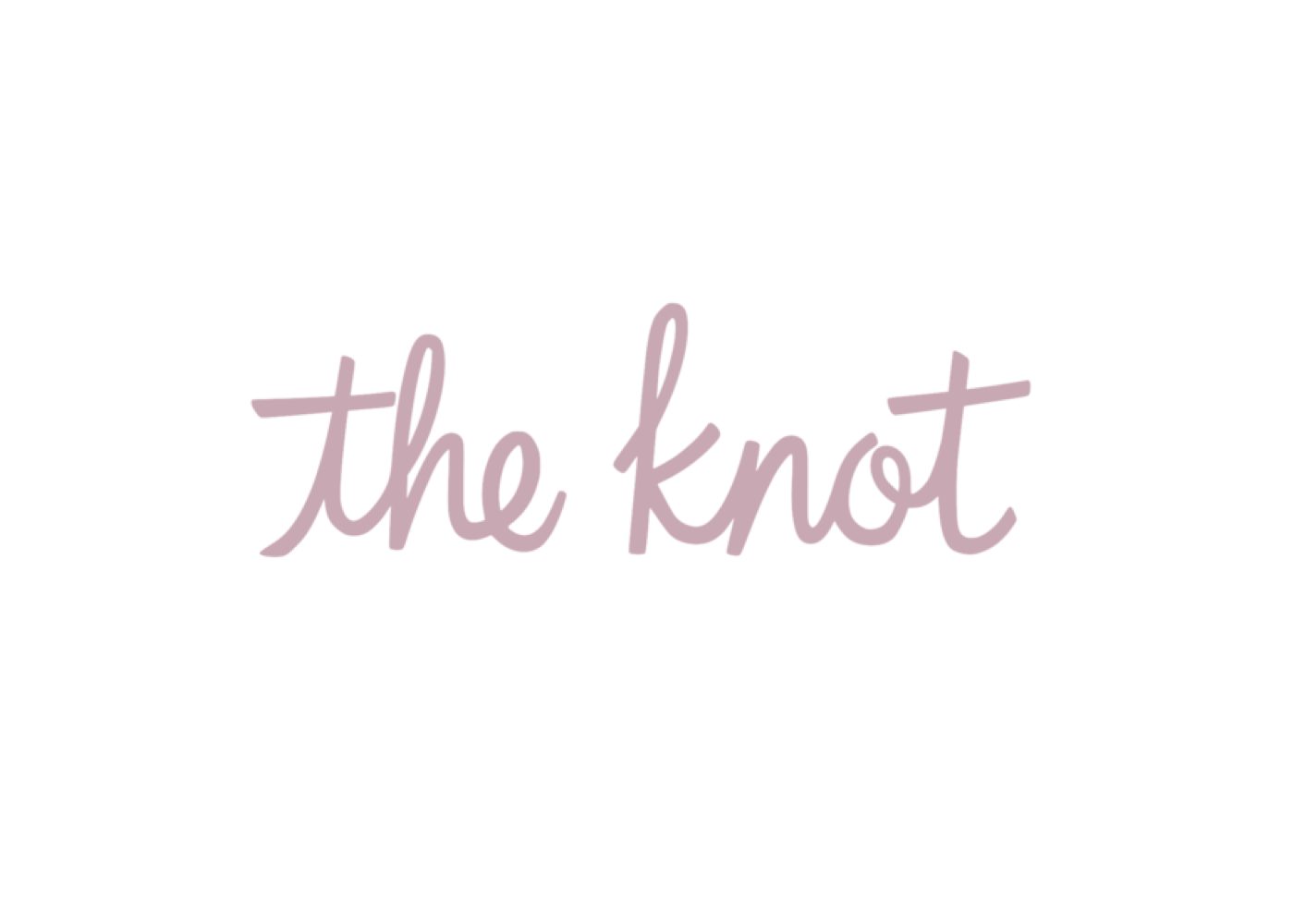 Pink script logo reading “the knot” on a white background