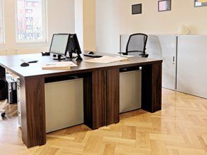 parquet flooring in an office 