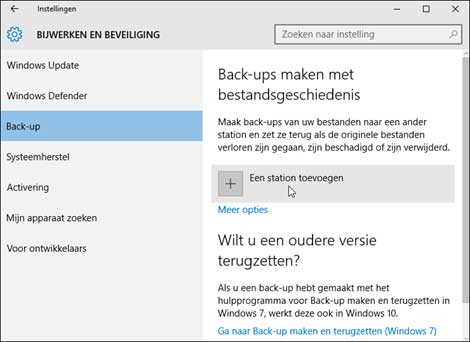 Back-up maken windows 10