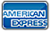The American Express logo: white text on a blue rectangular background.