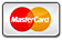Mastercard logo with two overlapping red and yellow circles and the company name in white text on a light gray background.