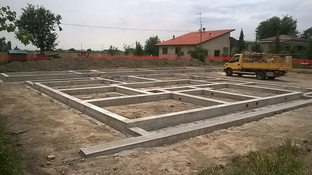 Realizzazione della base di un edificio
