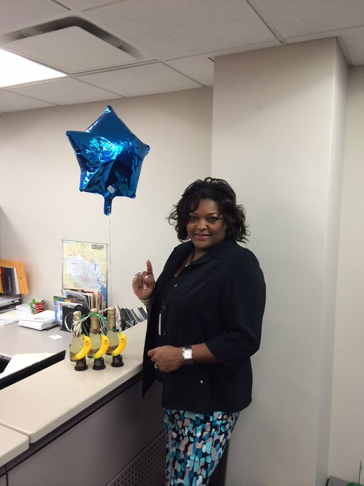 Internet Marketing Company Staff member with Balloon