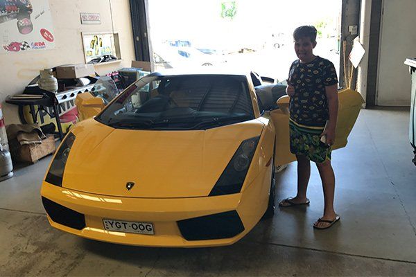 yellow sports car