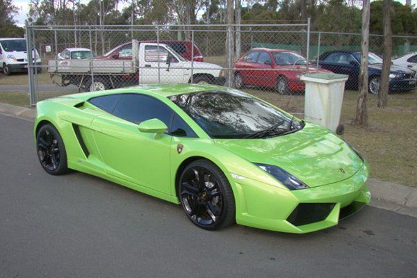 green sports car
