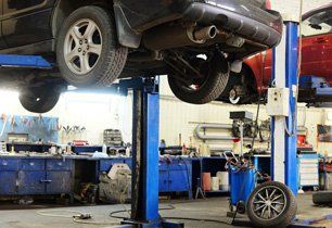 a well-equipped car garage