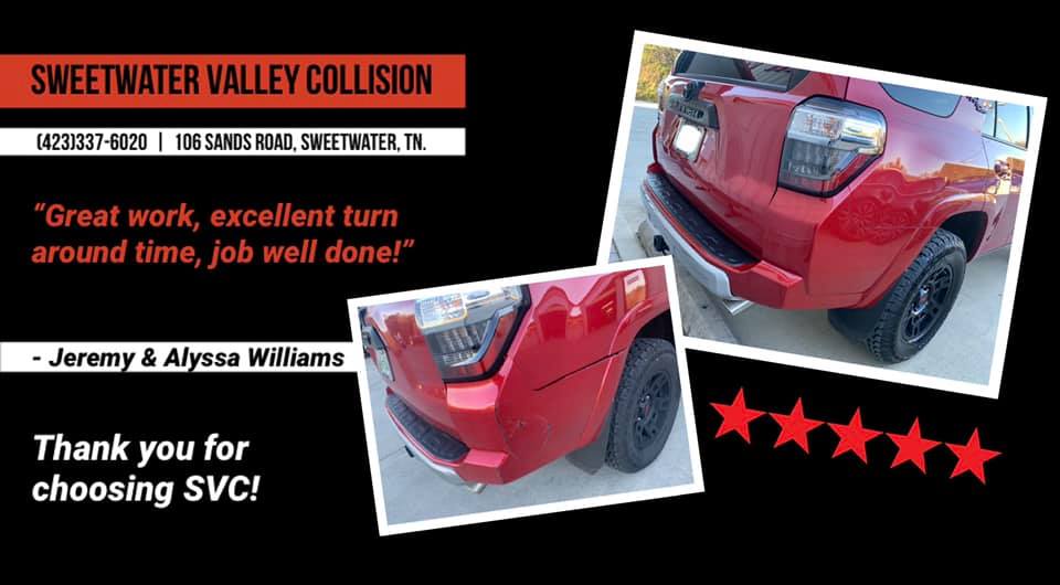 Jeremy & Alyssa Williams Review — Sweetwater, TN — Sweetwater Valley Collision