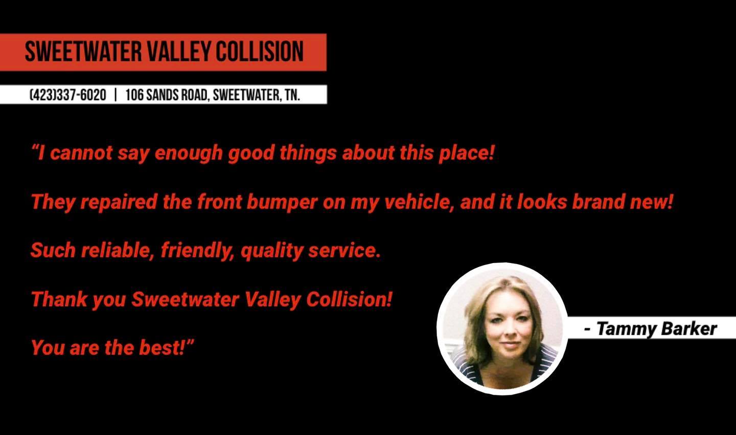 Tammy Barker Review — Sweetwater, TN — Sweetwater Valley Collision