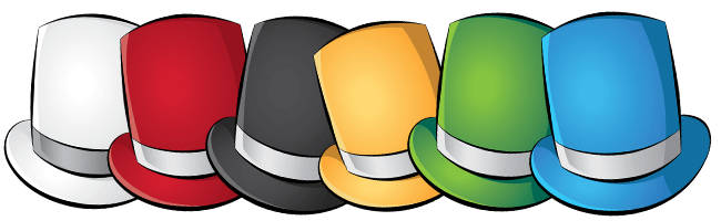 six De Bono thinking hats.